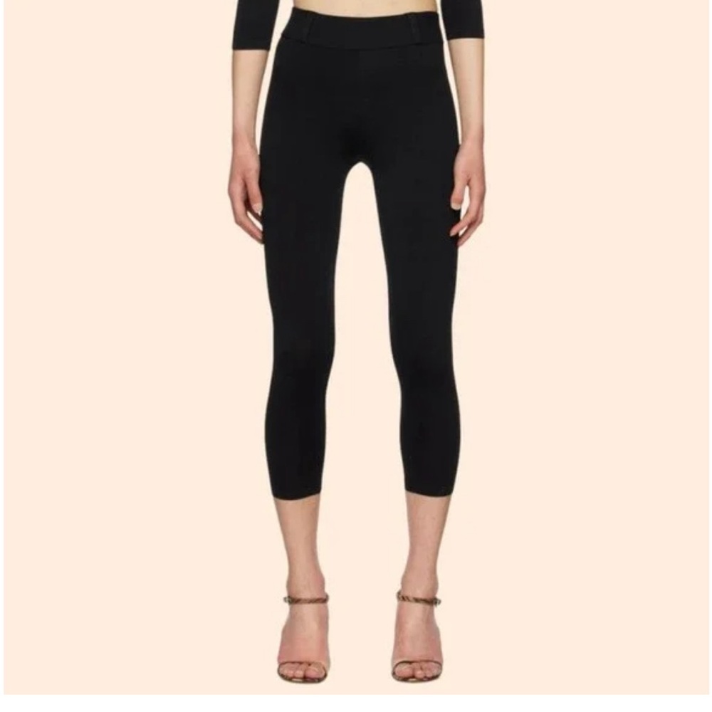 Miaou Frida Cropped Knit Black Leggings Pants